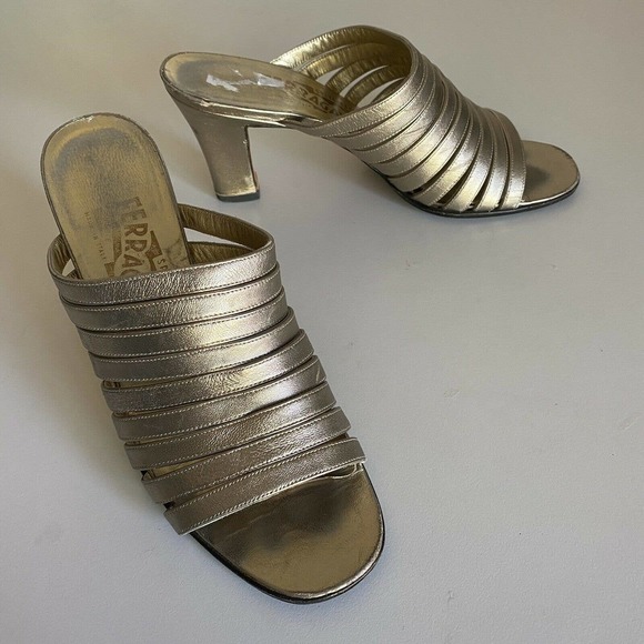 Salvatore Ferragamo Metallic Gold Heels - Picture 3 of 7